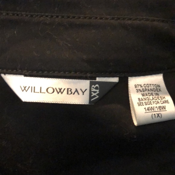 Willow Bay 1x Black Stretch Cotton casual jacket with 3/4 sleeves & pockets - Picture 8 of 8